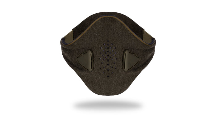 anti pollution mask akmon grey khaki face view