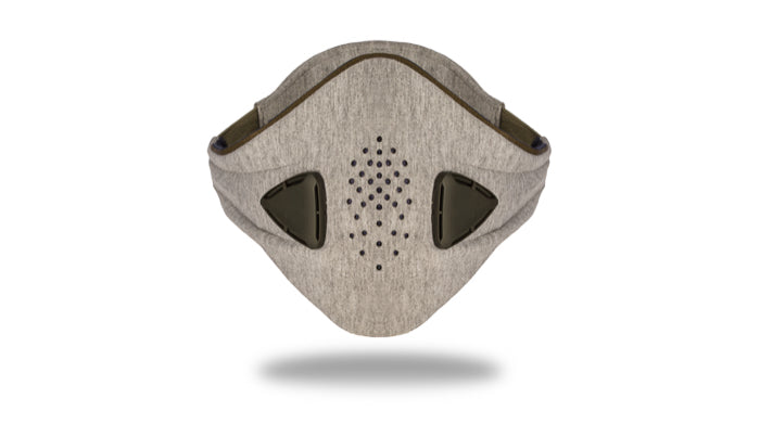 anti pollution mask akmon space grey khaki face view