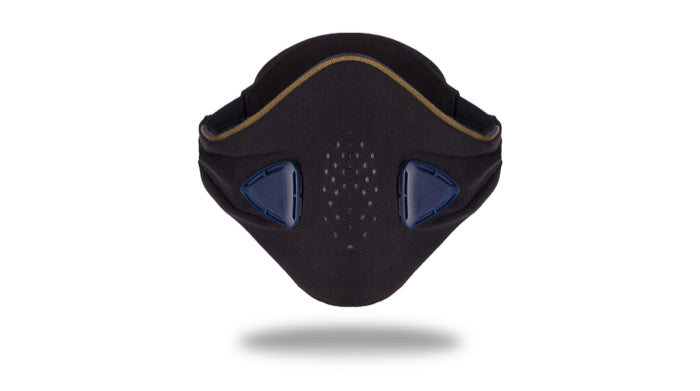 anti pollution mask akmon blue khaki face view