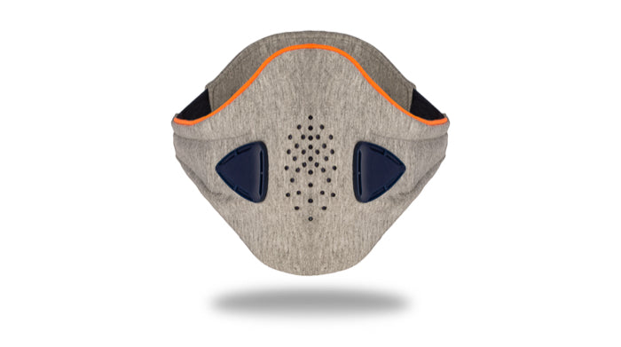 anti pollution mask akmon space grey orange face view