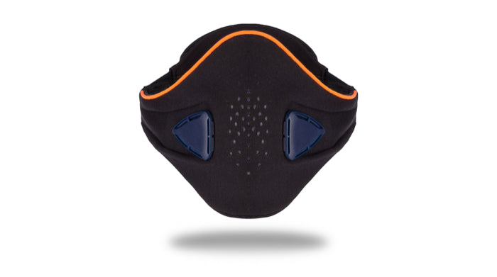 anti pollution mask akmon blue orange face view